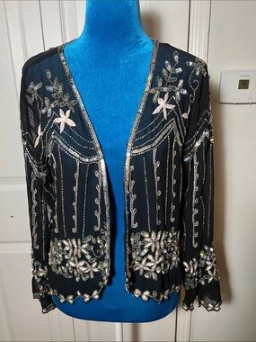 Vintage Y2K Impact Beaded Cardigan Women’s Small